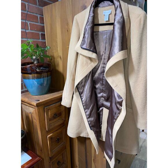 Women’s asymmetrical tan wool coat by Soft Surroundings SZ Small
52% wool - Picture 3 of 6